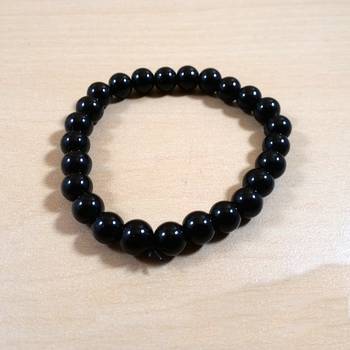 Black Tourmaline Bracelet Size 8MM Black Tourmaline 6mm Stretch Bead Bracelet Meditation Bracelet 4