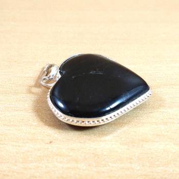 Black Tourmaline Heart Pendant Natural Gem Original  Chakra Balancing 1