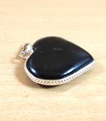 Black Tourmaline Heart Pendant Natural Gem Original  Chakra Balancing