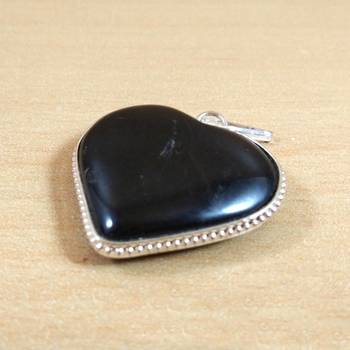 Black Tourmaline Heart Pendant Natural Gem Original  Chakra Balancing 2