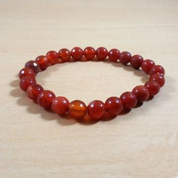Carnelian Diamond Cut Bead Bracelet Size 8MM Unisex bracelet Chakra balancing Chakra Gem 2