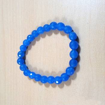 Chalcedony Diamond Cut Bead Bracelet Size 8MM Unisex Bracelet Chakra Balancing Aura Cleansing Spiritual 1