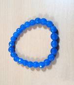 Chalcedony Diamond Cut Bead Bracelet Size 8MM Unisex Bracelet Chakra Balancing Aura Cleansing Spiritual