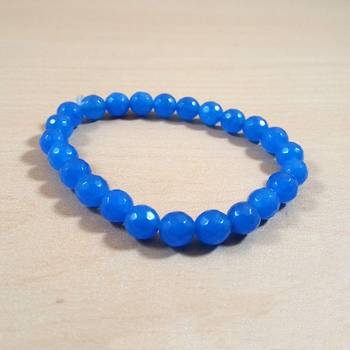 Chalcedony Diamond Cut Bead Bracelet Size 8MM Unisex Bracelet Chakra Balancing Aura Cleansing Spiritual 2