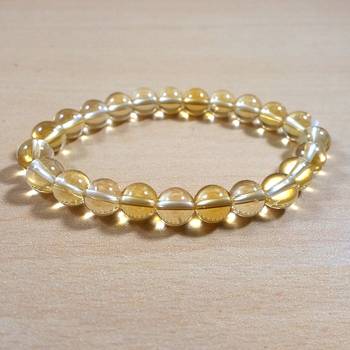 Citrine Heated Bead Bracelet Size 8MM Unisex Bracelet s  s 1
