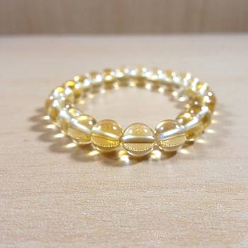 Citrine Heated Bead Bracelet Size 8MM Unisex Bracelet s  s 2