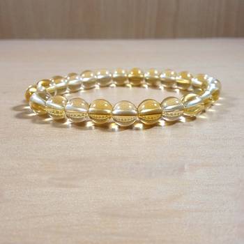 Citrine Heated Bead Bracelet Size 8MM Unisex Bracelet s  s 3