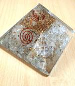Clear Quartz Orgonite Pyramid Size - 3-3.5Inch Chakra & Reiki  Aura Cleansing