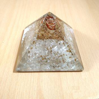 Clear Quartz Orgonite Pyramid Size - 3-3.5Inch Chakra & Reiki  Aura Cleansing 3
