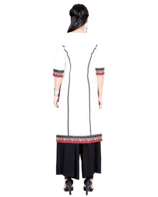 Off white embroidered cotton cotton-kurtis 4