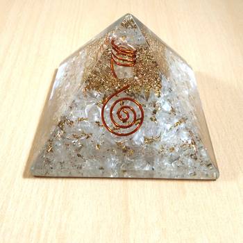 Clear Quartz Orgonite Pyramid Size - 3-3.5Inch Chakra & Reiki  Aura Cleansing 4