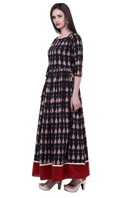 Black printed cotton cotton-kurtis 2