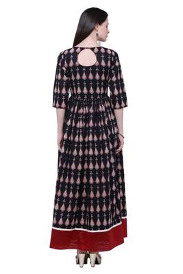 Black printed cotton cotton-kurtis 4
