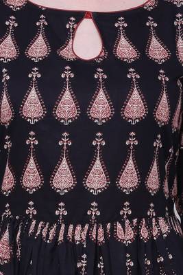 Black printed cotton cotton-kurtis 5