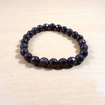 Garnet Diamond Cut Bead Bracelet Size 8MM Unisex Bracelet Chakra balancing Chakra Gem 1