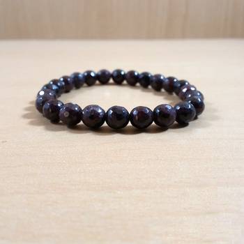Garnet Diamond Cut Bead Bracelet Size 8MM Unisex Bracelet Chakra balancing Chakra Gem 2