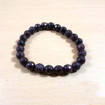 Garnet Diamond Cut Bead Bracelet Size 8MM Unisex Bracelet Chakra balancing Chakra Gem 3