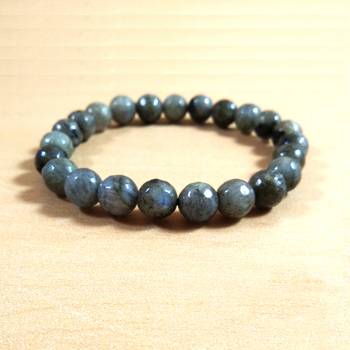 Labradorite Diamond Cut Bead Bracelet Size 8MM unisex Bracelet Chakra Balancing Chakra Gem 1