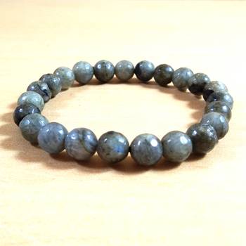 Labradorite Diamond Cut Bead Bracelet Size 8MM unisex Bracelet Chakra Balancing Chakra Gem 2