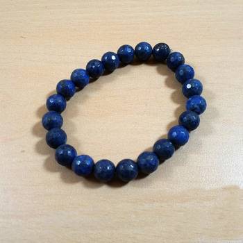 Lapis Lazuli Diamond Cut Bead Bracelet Size 8MM Unisex Bracelet Chakra Balancing 3
