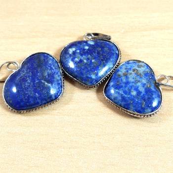 Lapis Lazuli Heart Pendant Natural Gem Original  Chakra Balancing 2