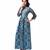 Blue printed stitched cotton-kurtis