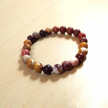 Mookaite Jasper Bead Bracelet Size 8MM Unisex Bracelet Chakra Balancing 1