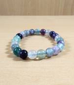 Multi Fluorite Bracelet Size 8MM Yoga Bracelet Unisex Bracelet Reiki  Aura Energy