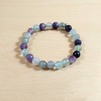 Multi Fluorite Diamond Cut Bead Bracelet Size 8MM  Unisex Bracelet Balancing Bracelet 3
