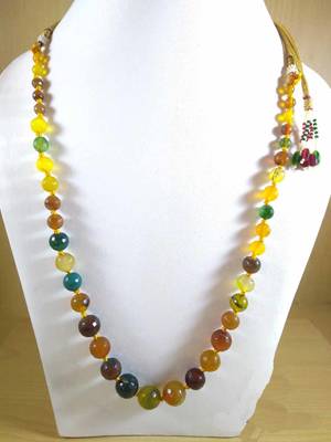 Multi Onyx Mala Necklace Boho Beaded Necklace Faceted Onyx Necklace Fancy Necklace 1