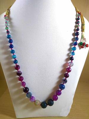 Multi Onyx Mala Necklace Boho Beaded Necklace Faceted Onyx Necklace Fancy Necklace 1