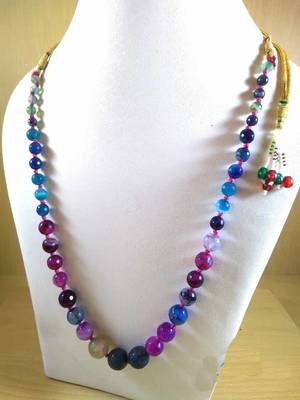 Multi Onyx Mala Necklace Boho Beaded Necklace Faceted Onyx Necklace Fancy Necklace 2