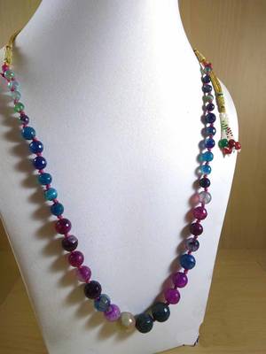 Multi Onyx Mala Necklace Boho Beaded Necklace Faceted Onyx Necklace Fancy Necklace 3