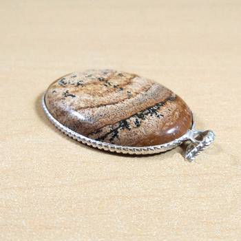 Petrified Wood Cabochon Pendant Chakra  Chakra Balancing  reiki Energy 2