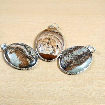 Petrified Wood Cabochon Pendant Chakra  Chakra Balancing  reiki Energy 3