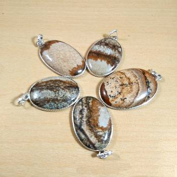 Petrified Wood Cabochon Pendant Chakra  Chakra Balancing  reiki Energy 4