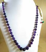 Purple Onyx Mala Necklace Boho Beaded Necklace Faceted Onyx Necklace Fancy Necklace