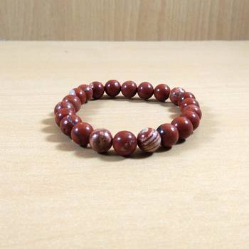 Red Jasper Beads Bracelet Size 8MM Unisex Bracelet Chakra Balancing Beads Aura Cleansing 4