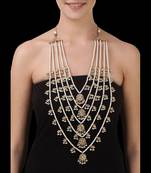 Kundan Gold Plated Pearls Panchlada Raani Haar 5 Line Necklace