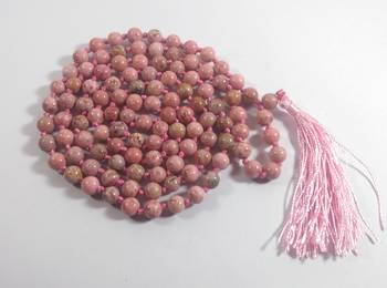 Rhodochrosite Natural Mala Bead Size - 8MM Chakra Balancing Reiki  Aura Cleansing 1