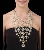 Gold Plated Satlada Raani Haar Necklace With Shell Pearls