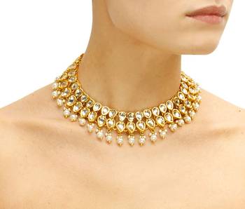Kundan And Pearls Choker Necklace 1