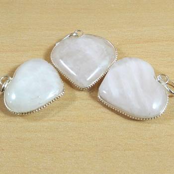 Rose Quartz Heart Pendant Natural Gem Original  Chakra Balancing 1
