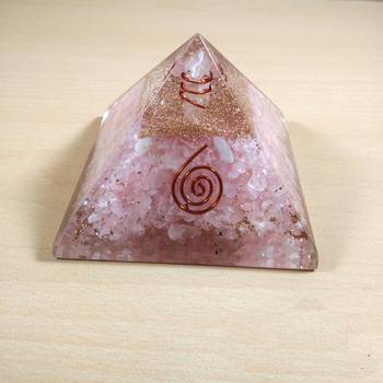 Rose Quartz Orgonite Pyramid Size - 3-3.5Inch Chakra & Reiki  Aura Cleansing 1
