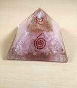 Rose Quartz Orgonite Pyramid Size - 3-3.5Inch Chakra & Reiki  Aura Cleansing