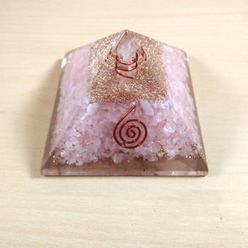 Rose Quartz Orgonite Pyramid Size - 3-3.5Inch Chakra & Reiki  Aura Cleansing 2