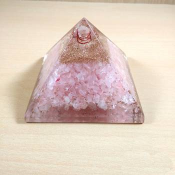 Rose Quartz Orgonite Pyramid Size - 3-3.5Inch Chakra & Reiki  Aura Cleansing 3