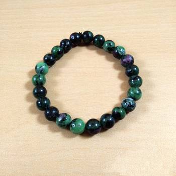 Ruby Zoisite Gem Bead Bracelet Size 8MM Unisex Bracelet Meditation 1