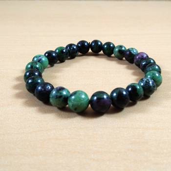 Ruby Zoisite Gem Bead Bracelet Size 8MM Unisex Bracelet Meditation 2