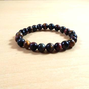Tiger Eye Bead Bracelet Size 8MM Natural Unisex Bracelet Chakra Balancing  Meditation 1